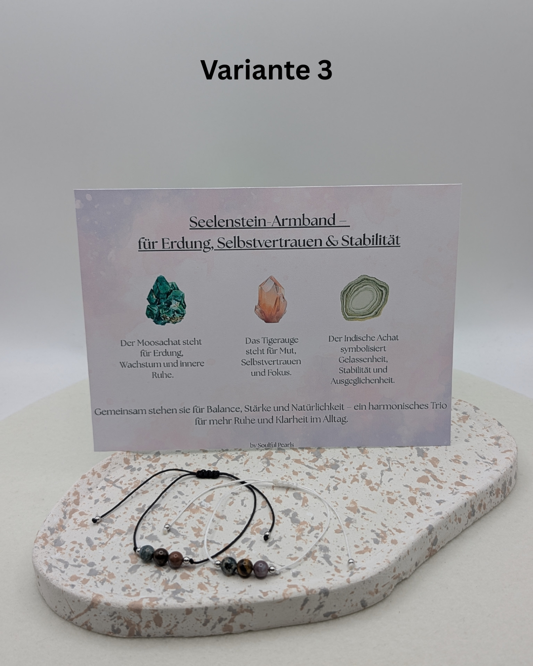 Seelenstein-Armband – handgefertigter Schmuck mit Natursteinen | symbolischer Begleiter in 3 Varianten | Amethyst, Tigerauge & mehr | 1037