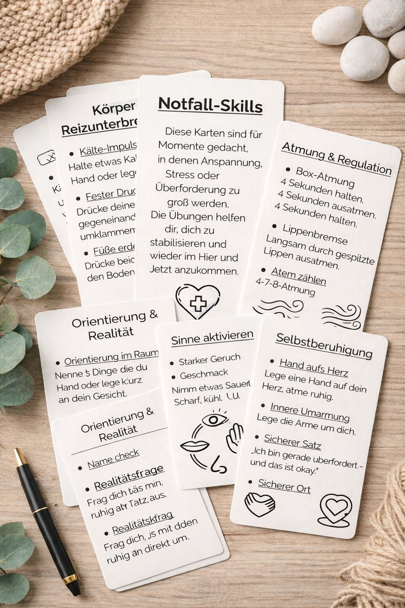 Achtsamkeit & Selbstregulation | 5 × 8 cm Karten | Digitaler Download | 1114