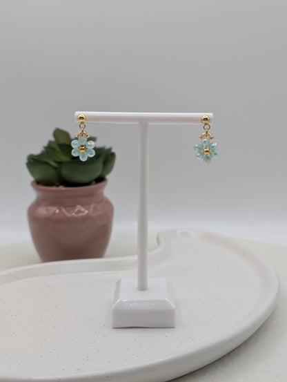 Blumen-Ohrringe aus Edelstahl | Zarte Perlenblumen in 3 Farben | 1074
