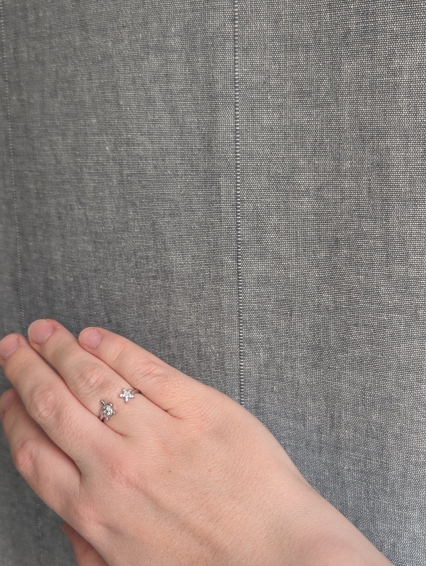 Verstellbarer Ring mit Schildkröte & Seestern – Edelstahl | Silber oder Gold | 1170