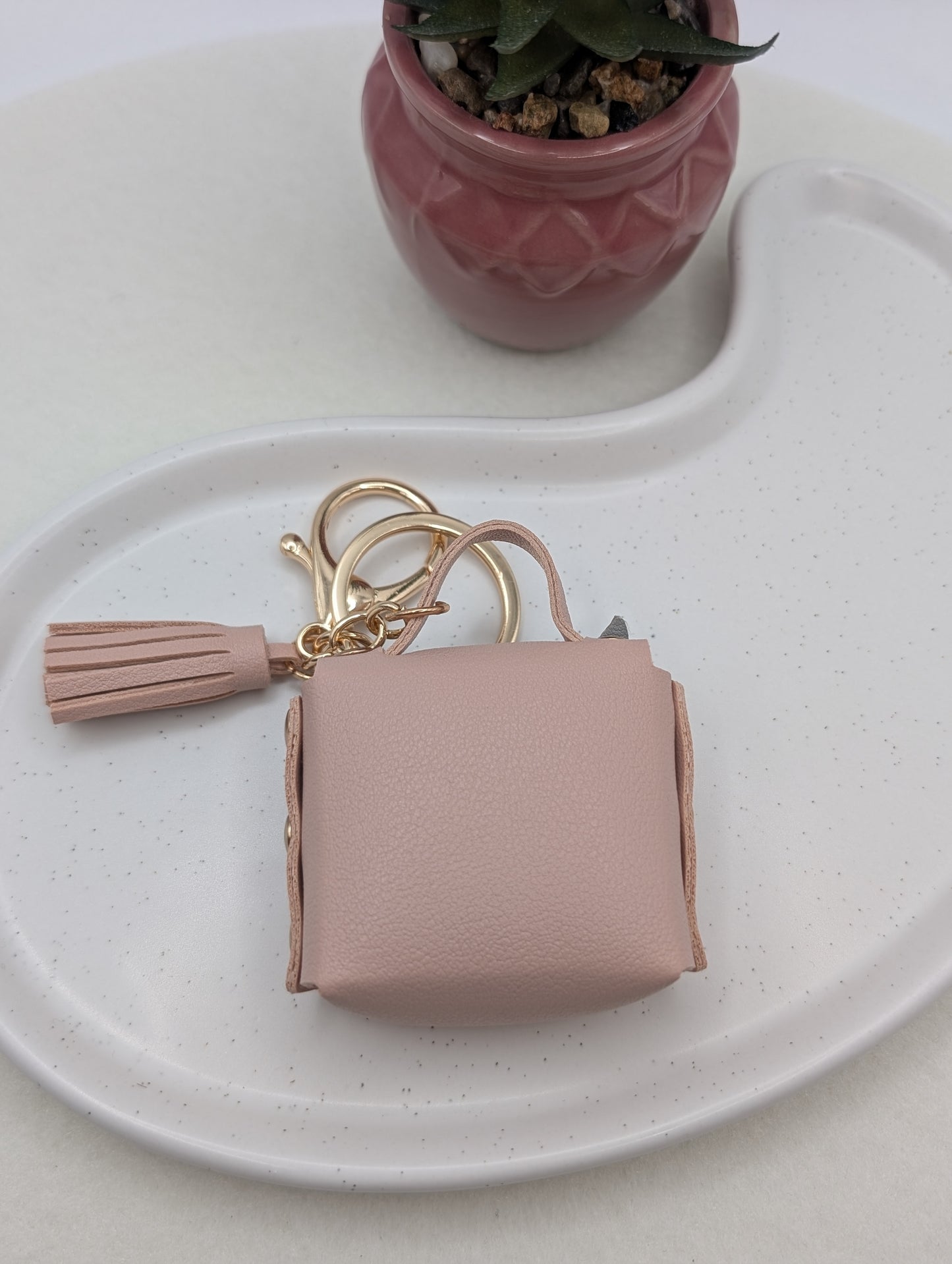 Eulen Schlüsselanhänger mit Mini-Täschchen – Kunstleder & Golddetails | 1016