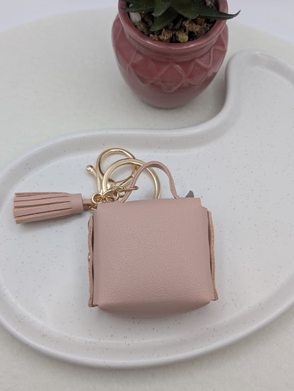 Eulen Schlüsselanhänger mit Mini-Täschchen – Kunstleder & Golddetails | 1016