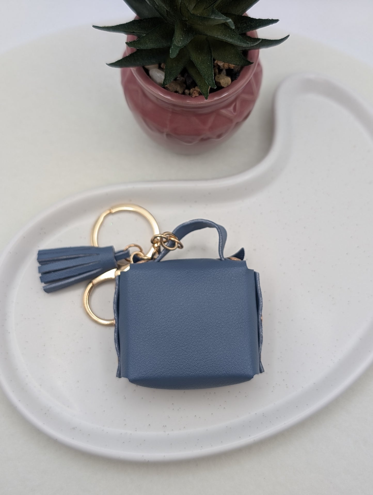 Eulen Schlüsselanhänger mit Mini-Täschchen – Kunstleder & Golddetails | 1016