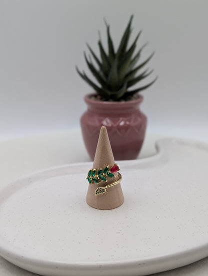 Eleganter Rosen-Ring aus Edelstahl – Verstellbar in Gold oder Silber | 1045