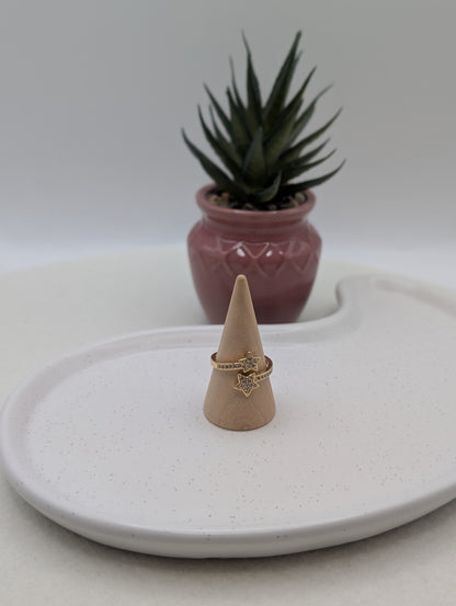 Verstellbarer Sternen-Ring aus Edelstahl – in Gold oder Silber | Zirkonia | 1023