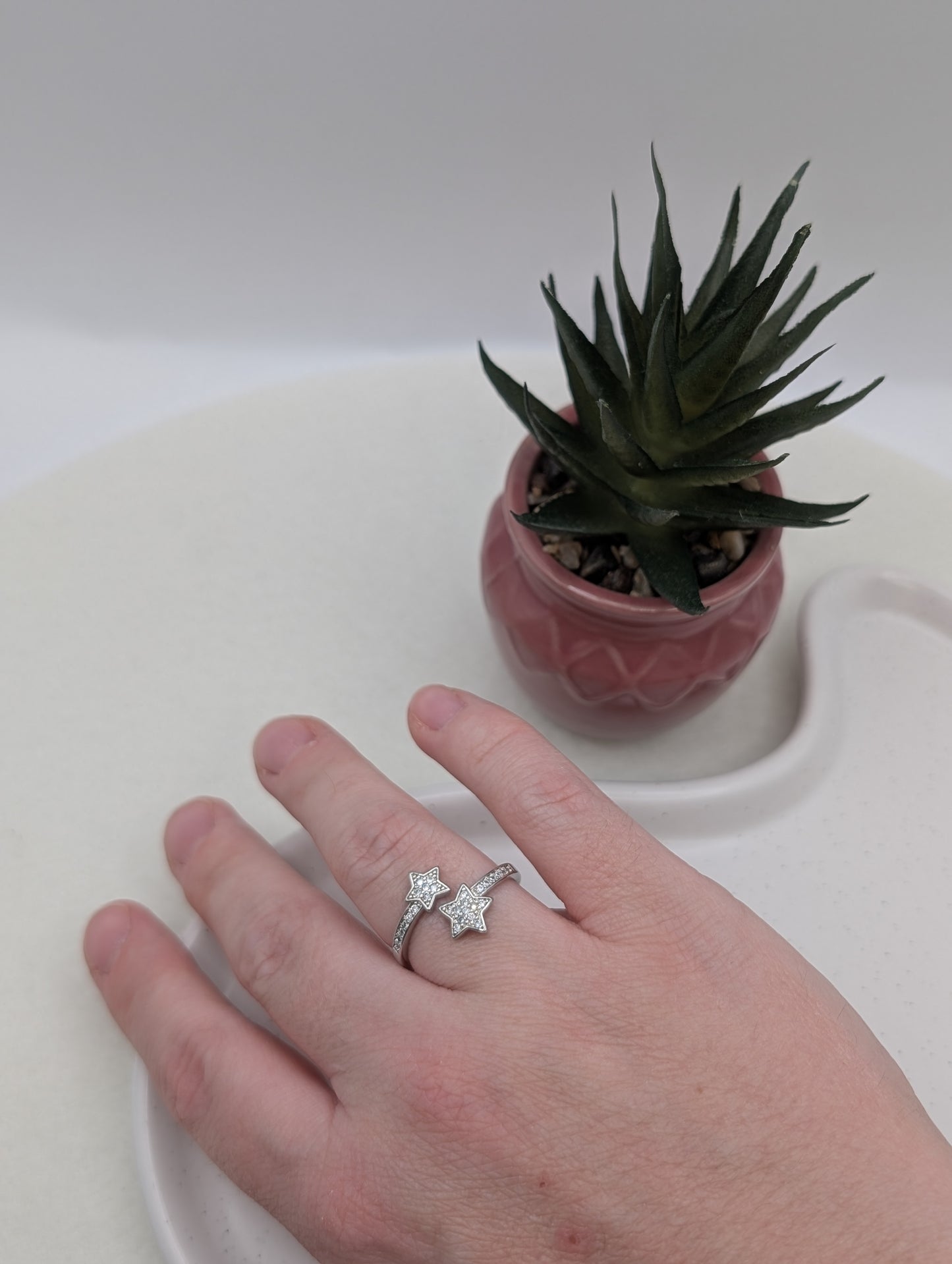 Verstellbarer Sternen-Ring aus Edelstahl – in Gold oder Silber | Zirkonia | 1023