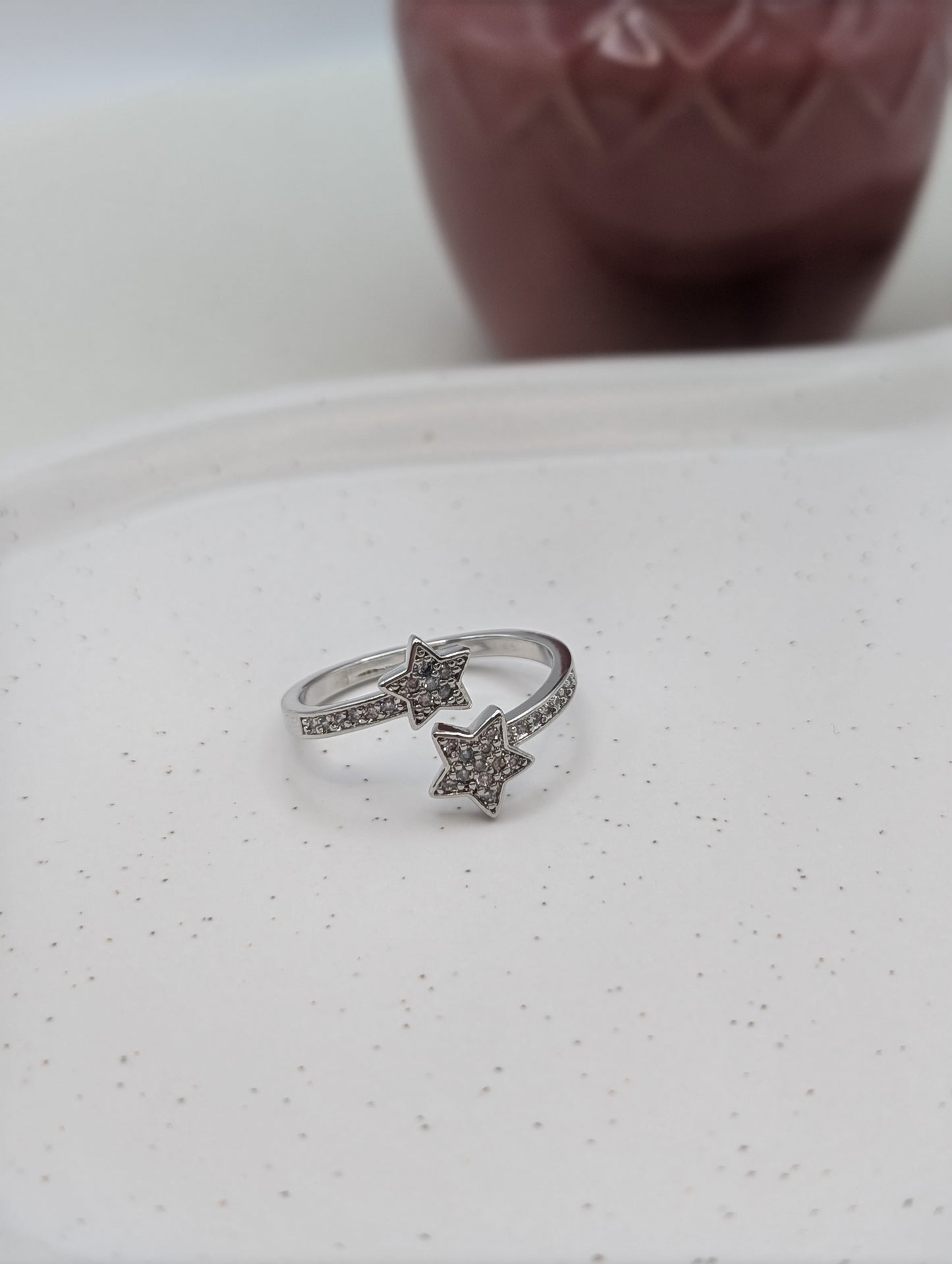 Verstellbarer Sternen-Ring aus Edelstahl – in Gold oder Silber | Zirkonia | 1023