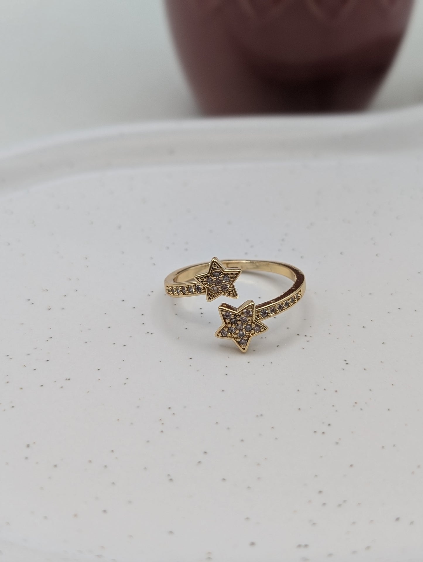 Verstellbarer Sternen-Ring aus Edelstahl – in Gold oder Silber | Zirkonia | 1023
