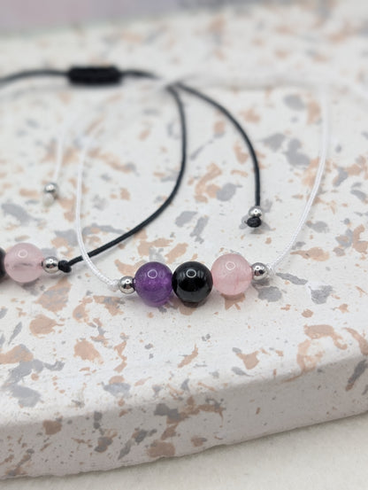 Seelenstein-Armband – handgefertigter Schmuck mit Natursteinen | symbolischer Begleiter in 3 Varianten | Amethyst, Tigerauge & mehr | 1037