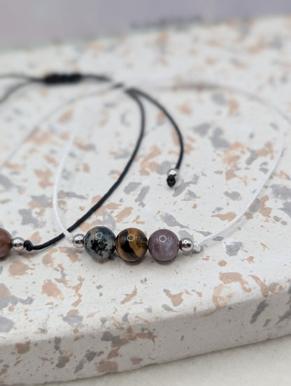 Seelenstein-Armband – handgefertigter Schmuck mit Natursteinen | symbolischer Begleiter in 3 Varianten | Amethyst, Tigerauge & mehr | 1037