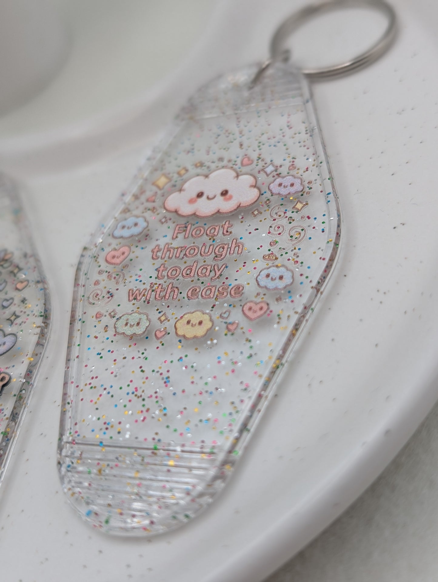 Glitter-Schlüsselanhänger mit Affirmation | 1026
