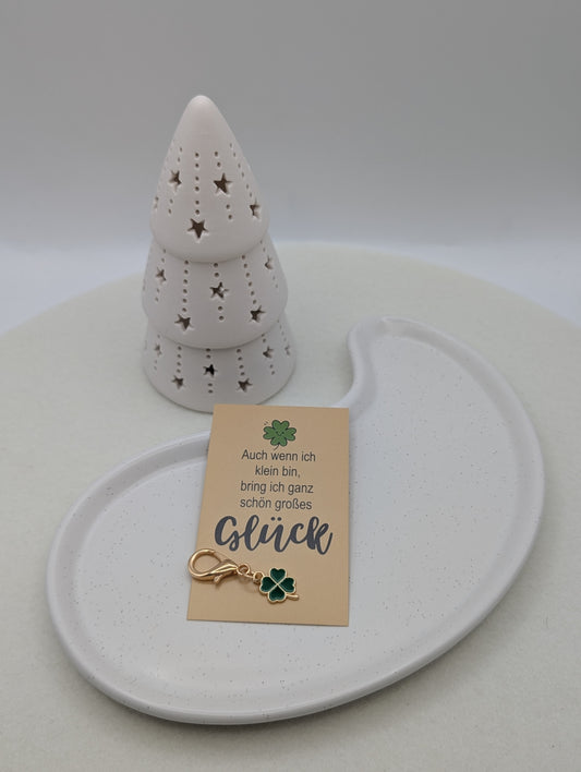 Kleiner Glücksanhänger „Kleeblatt“ – Mit Karte zum Verschenken | 1051