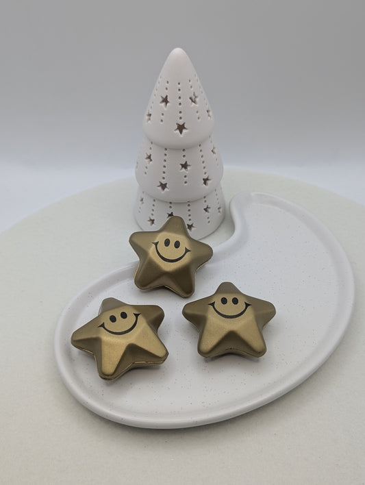 Goldener Smiley-Stressstern zum Drücken | 1064