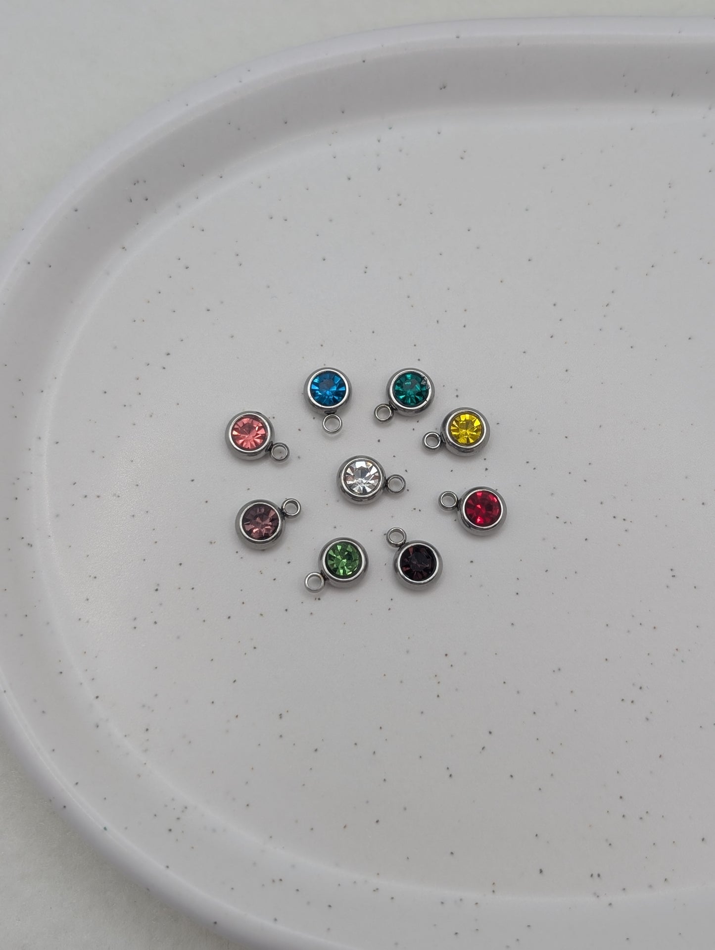 "Good Mood Necklace" Smiley Halskette – Edelstahl – personalisierbarer Kristallanhänger | 1105