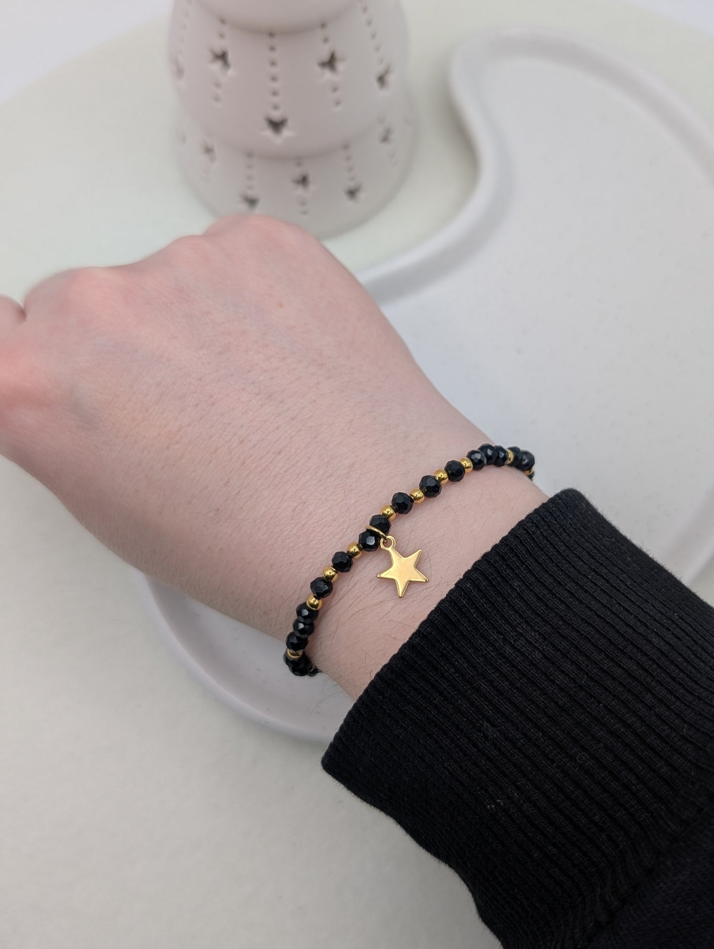 Armband mit facettierten Perlen & Sternanhänger | 1085