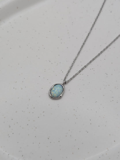 Kette mit Opal-Anhänger – 18 Karat vergoldet & Edelstahl | 1088
