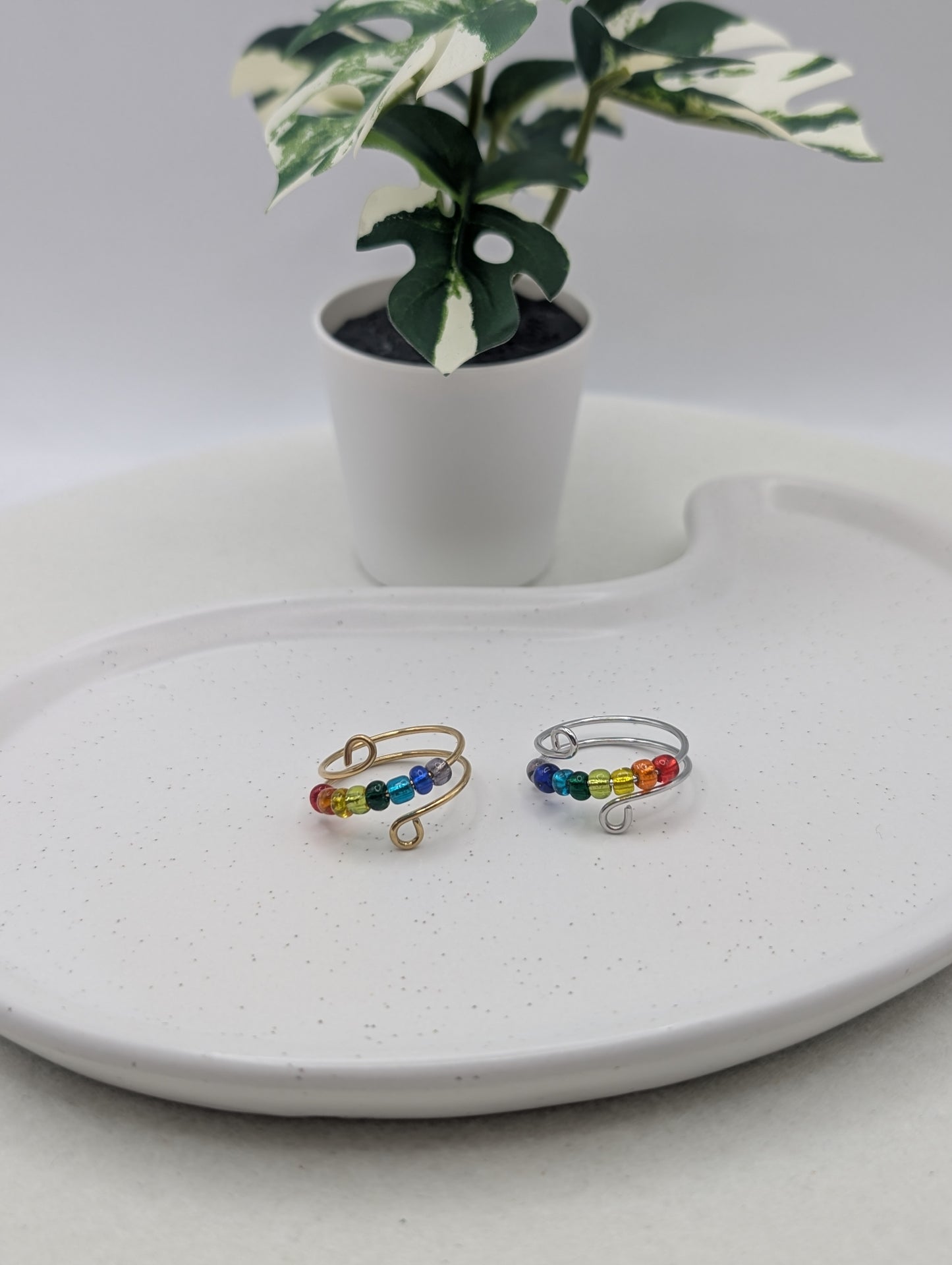 Verstellbarer Fidget Ring aus Edelstahl – handmade | Gold oder Silber | 1094