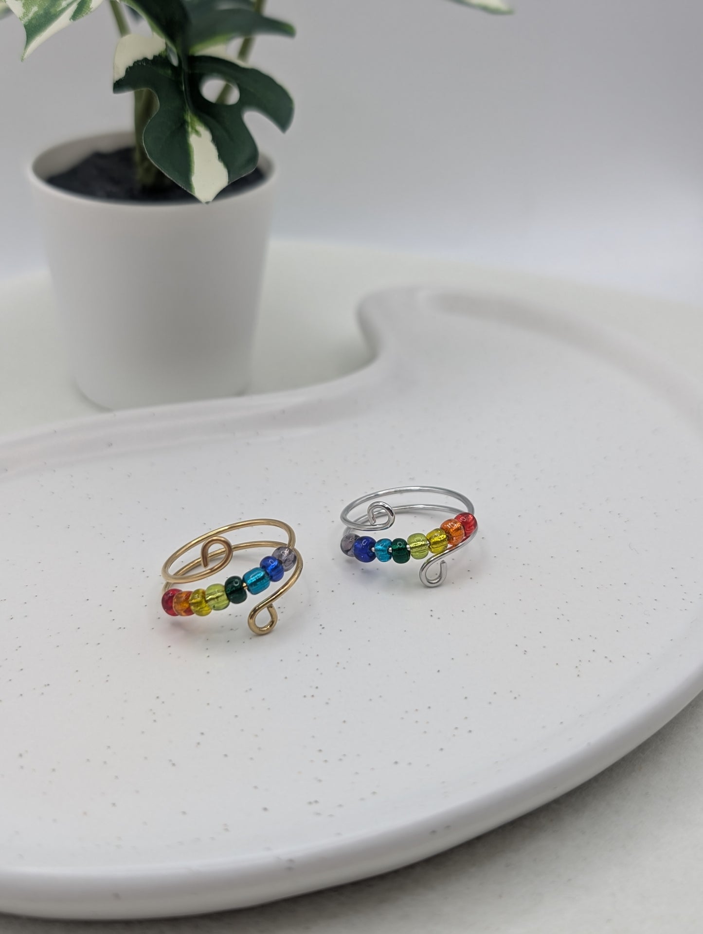 Verstellbarer Fidget Ring aus Edelstahl – handmade | Gold oder Silber | 1094