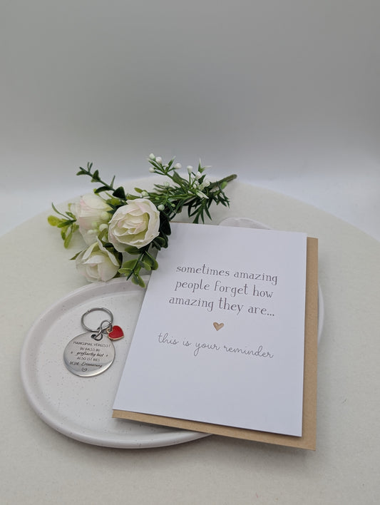 Erinnerungs-Set „Du bist großartig“ – Schlüsselanhänger & Karte | 1098