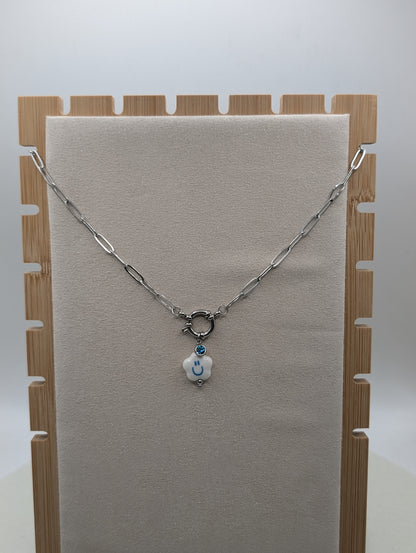 "Good Mood Necklace" Smiley Halskette – Edelstahl – personalisierbarer Kristallanhänger | 1105