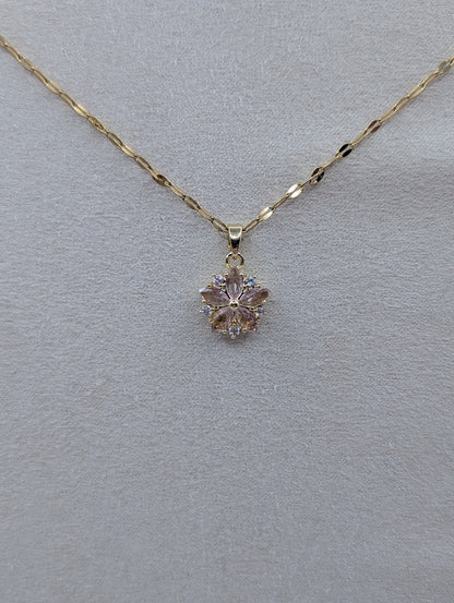 Zarte Blütenkette mit Zirkonia – 18k vergoldet | 1118
