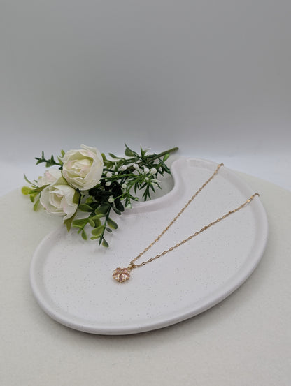 Zarte Blütenkette mit Zirkonia – 18k vergoldet | 1118