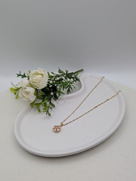 Zarte Blütenkette mit Zirkonia – 18k vergoldet | 1118