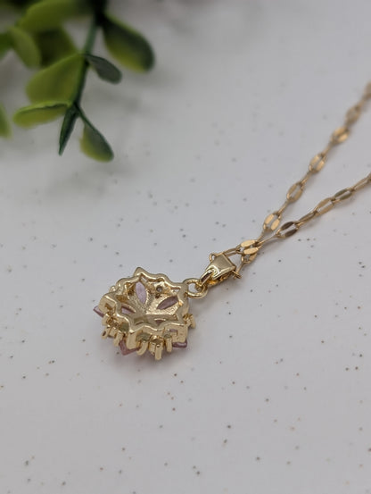 Zarte Blütenkette mit Zirkonia – 18k vergoldet | 1118