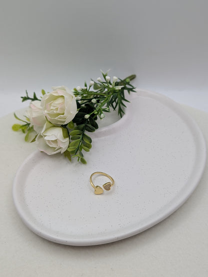 Verstellbarer Herzring | Edelstahl 18 K vergoldet | 1110