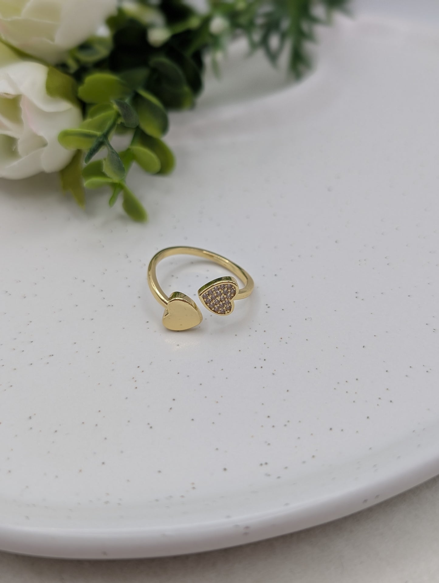 Verstellbarer Herzring | Edelstahl 18 K vergoldet | 1110