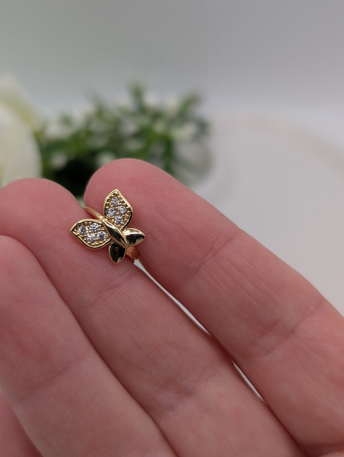 Schmetterlings-Creolen – zart & funkelnd in Silber oder Gold | 1115