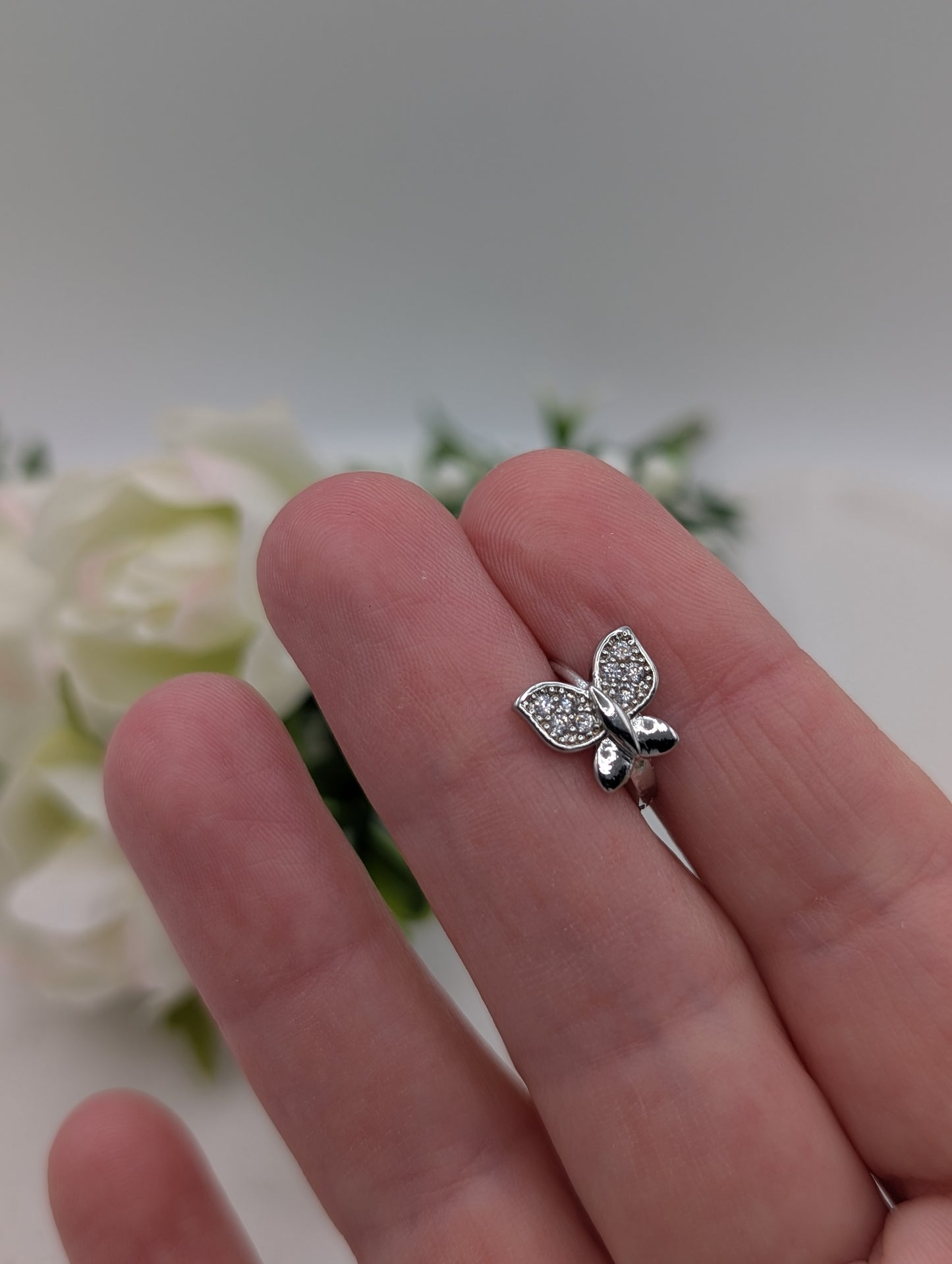 Schmetterlings-Creolen – zart & funkelnd in Silber oder Gold | 1115