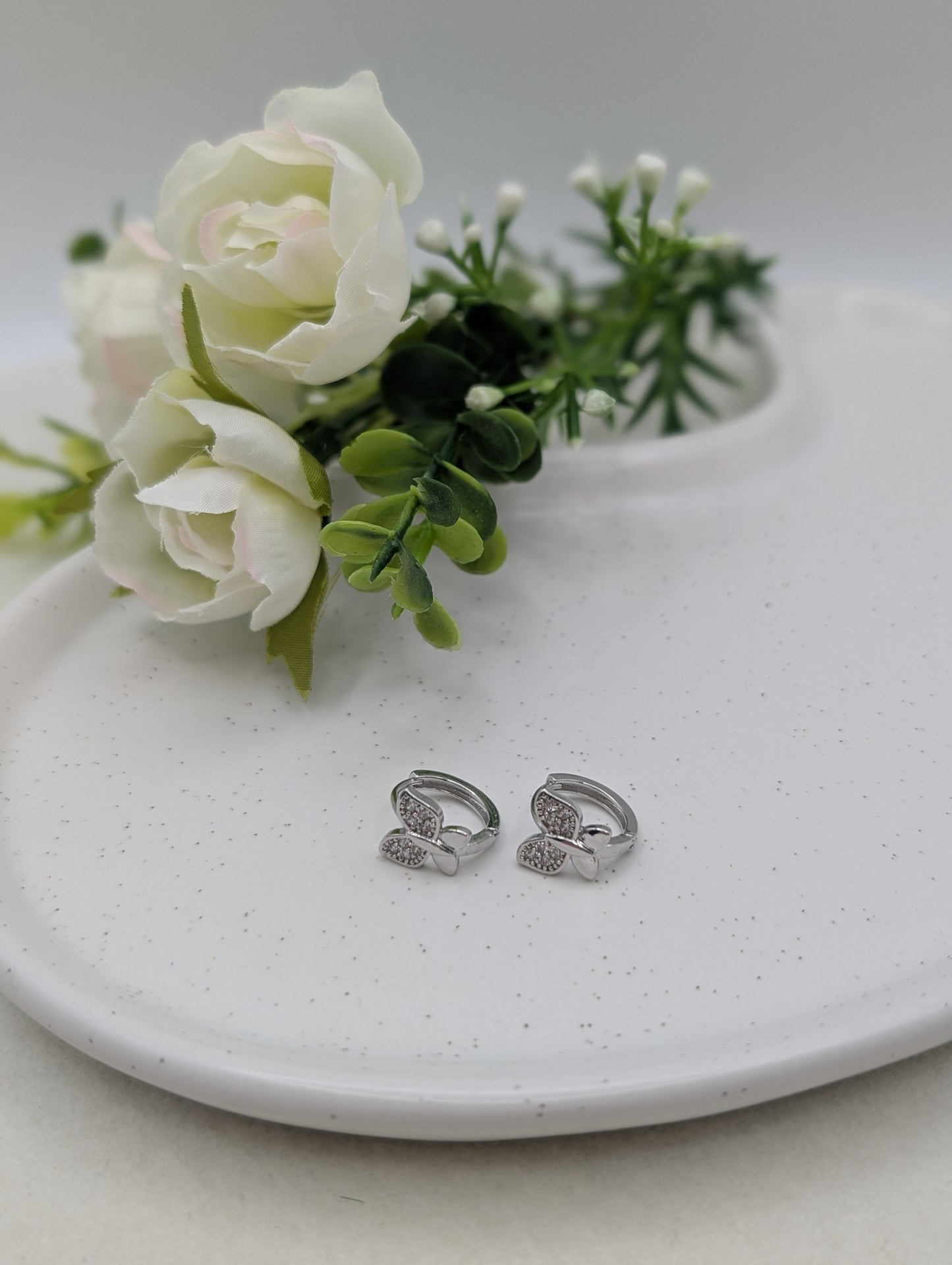 Schmetterlings-Creolen – zart & funkelnd in Silber oder Gold | 1115