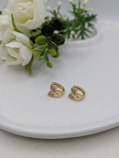 Schmetterlings-Creolen – zart & funkelnd in Silber oder Gold | 1115