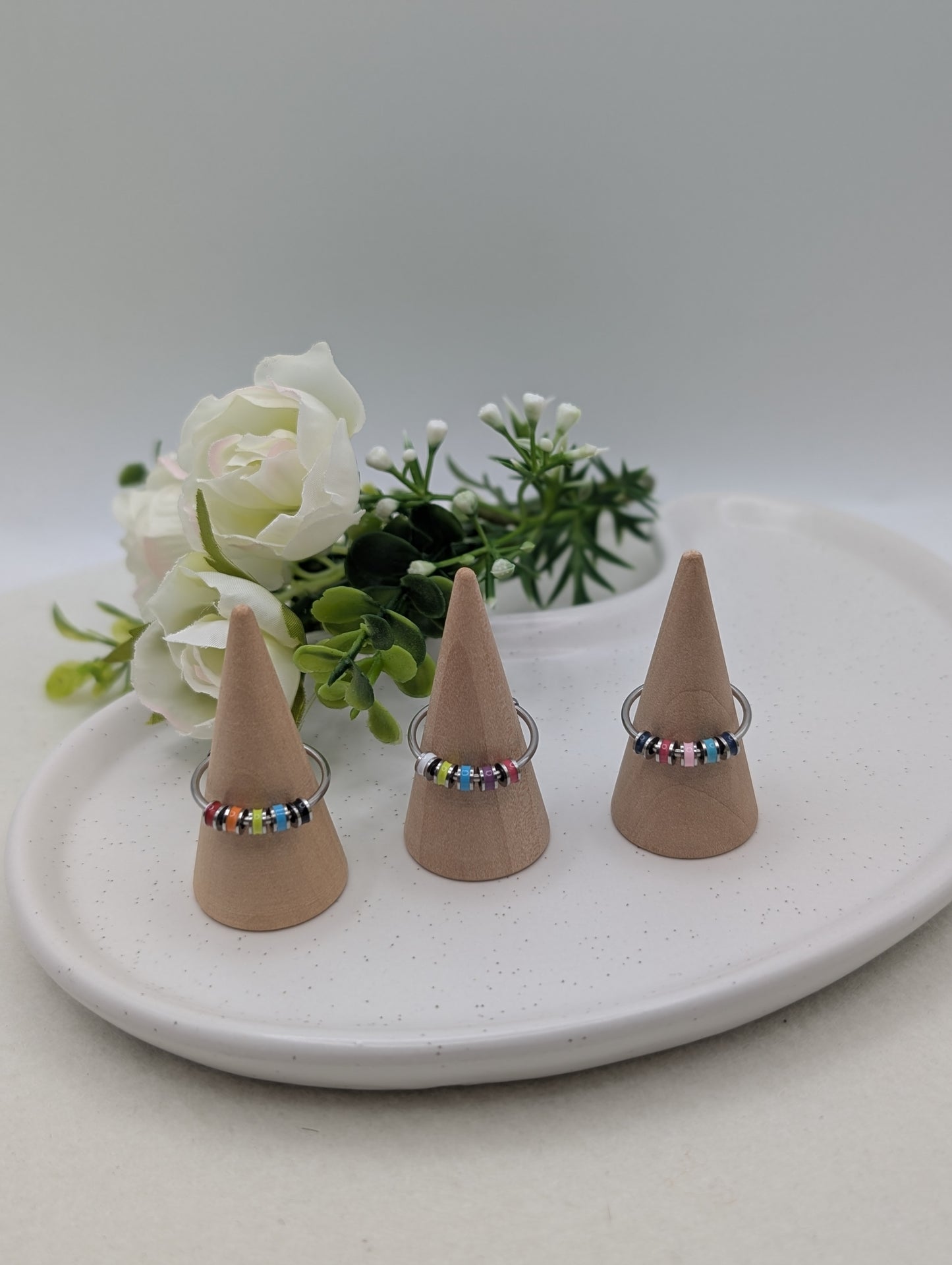 Fidget Ring mit beweglichen bunten Ringen | 1117