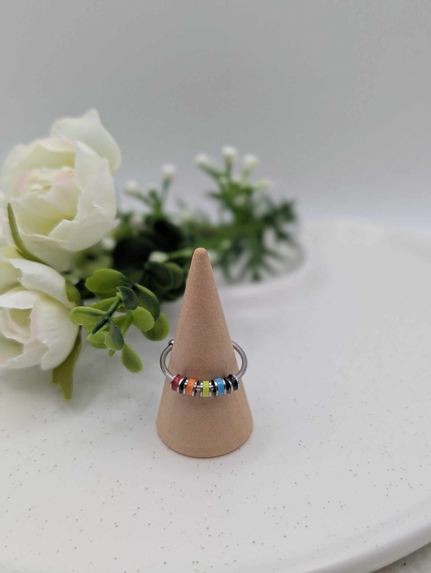 Fidget Ring mit beweglichen bunten Ringen | 1117
