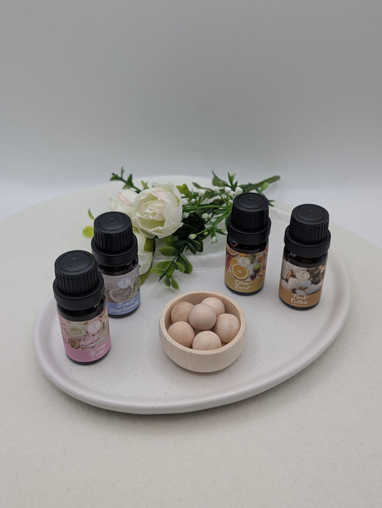 Aromatherapie Set – Natursteinarmband & Mini Diffuser aus Lotus-Holz | 1119