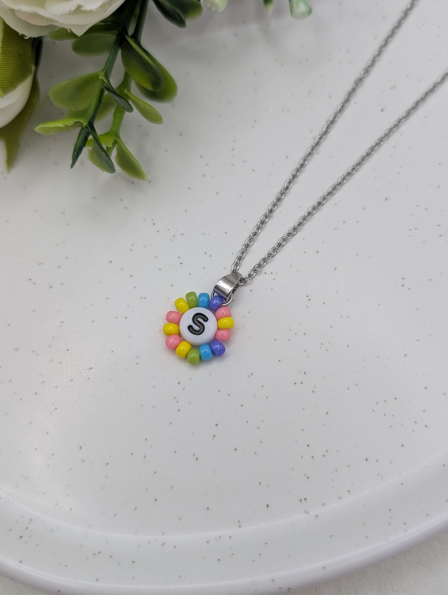 Personalisierte Edelstahlkette mit Buchstaben-Anhänger | 1124