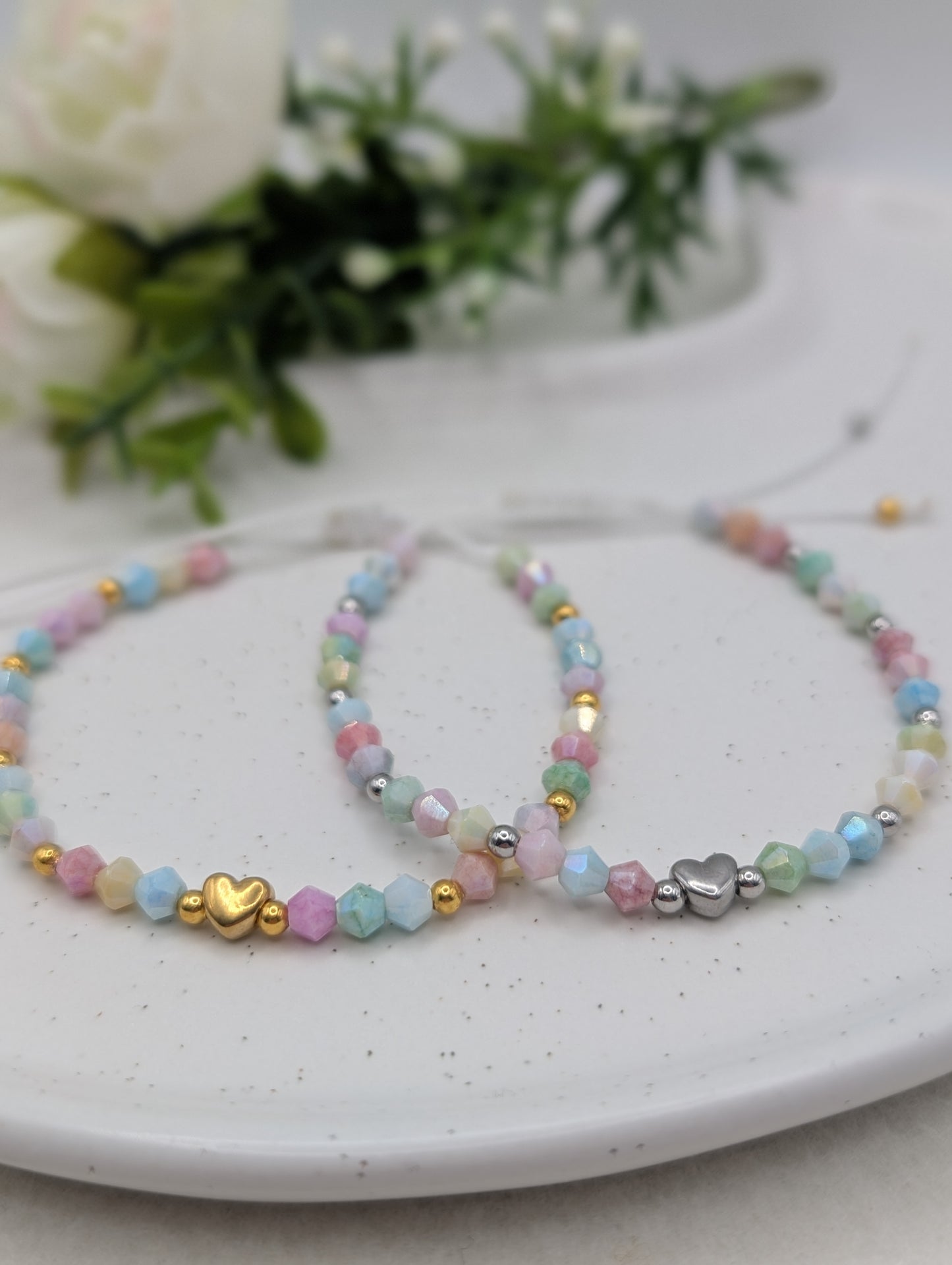 Makramee Armband „Pastel Heart“ | 1126
