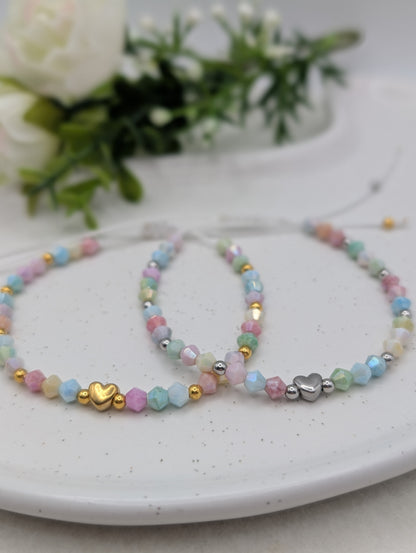 Makramee Armband „Pastel Heart“ | 1126
