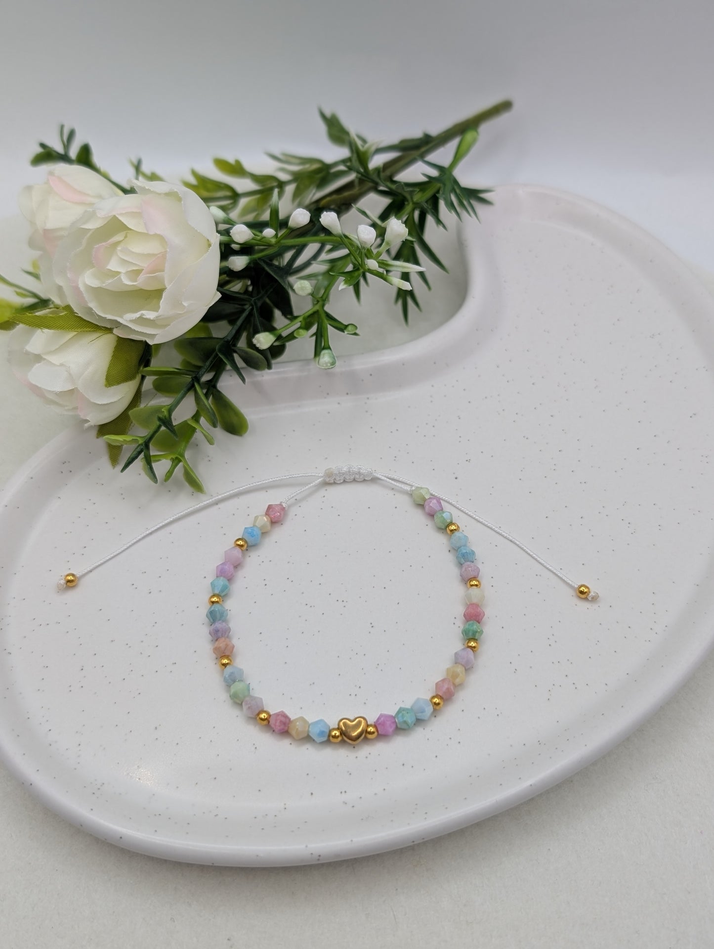 Makramee Armband „Pastel Heart“ | 1126