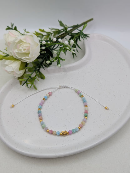 Makramee Armband „Pastel Heart“ | 1126