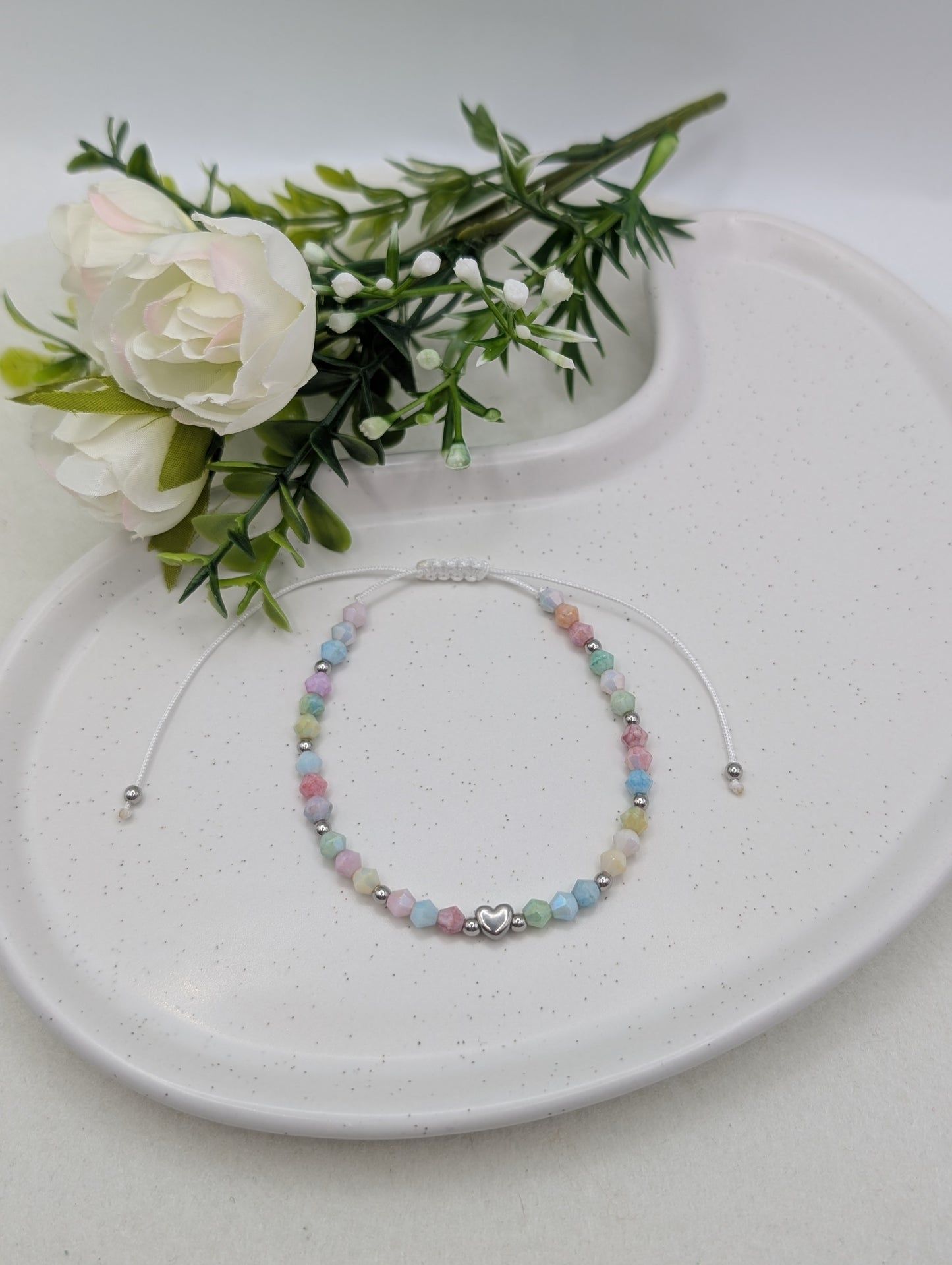 Makramee Armband „Pastel Heart“ | 1126