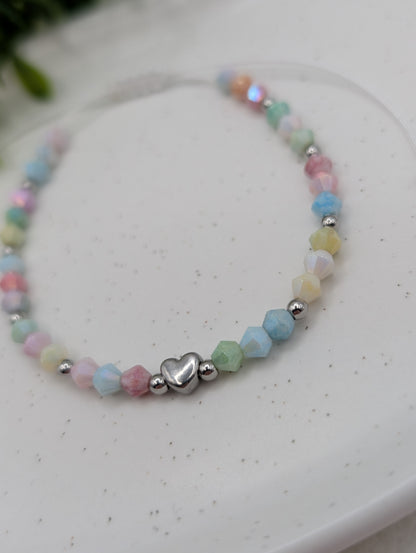 Makramee Armband „Pastel Heart“ | 1126