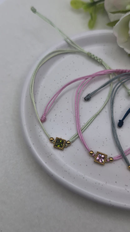 "Every Day Crystal Bracelet" - Zartes Statement-Armband mit funkelndem Kristall in 6 Farben – verstellbar | 1103